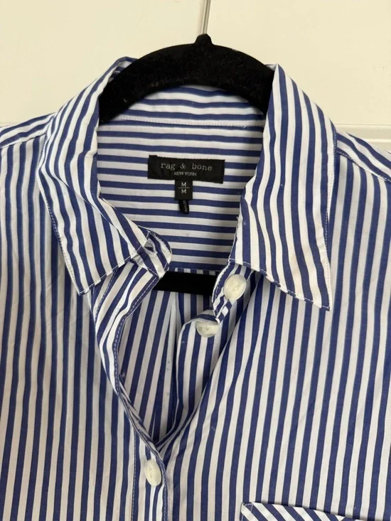 Rag & Bone Maxine Cotton Poplin Striped Shirt - Picture 7 of 7